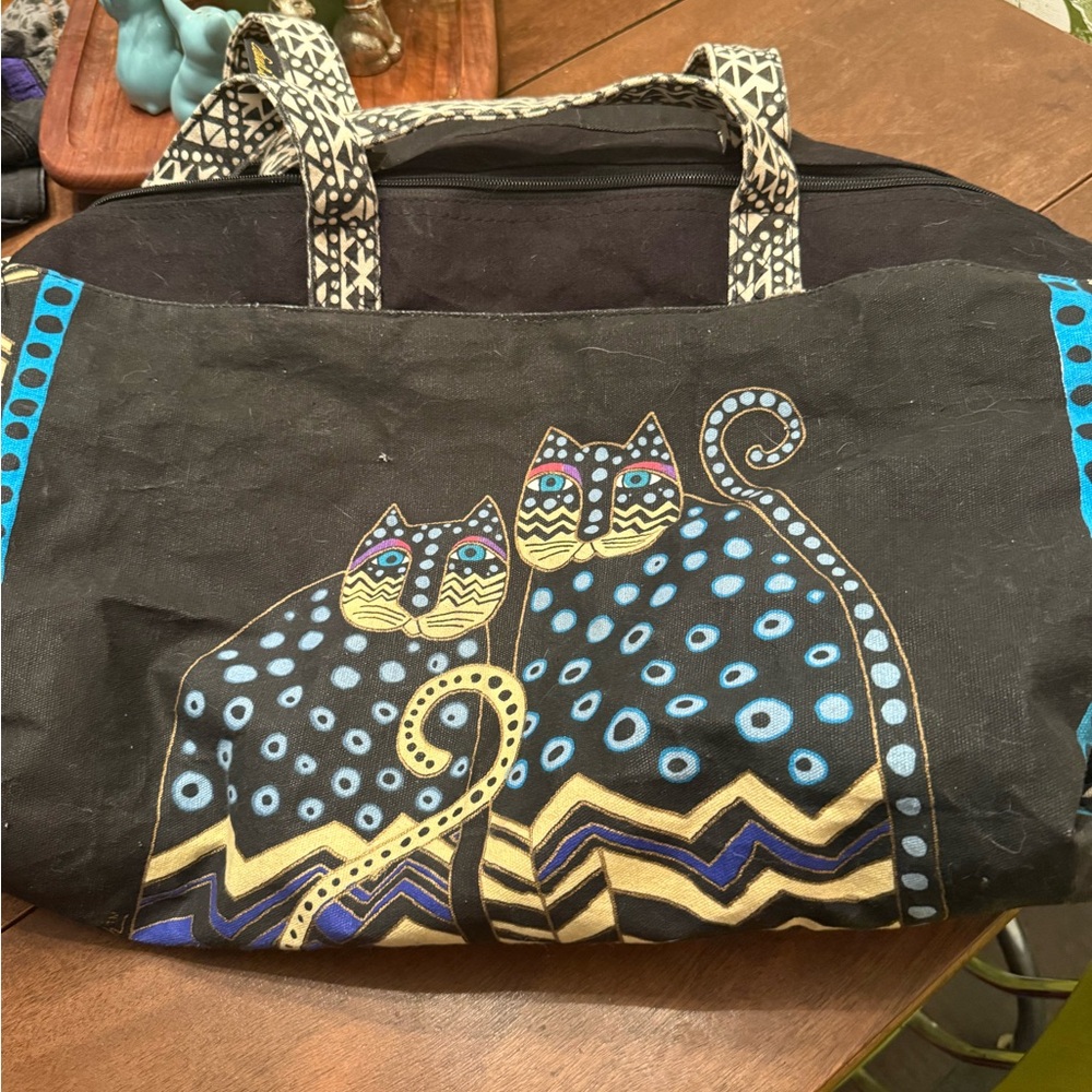 Laurel Burch Vibrant Cat Design Tote - Picture 3 of 10